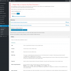 Page screenshot: Video Settings &rarr; Glossary