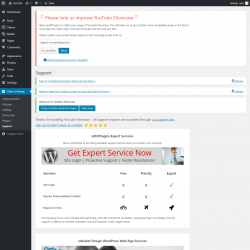 Page screenshot: Video Settings &rarr; Support