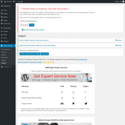 Page screenshot: Video Settings &rarr; Support