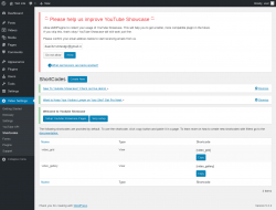 Page screenshot: Video Settings &rarr; Shortcodes