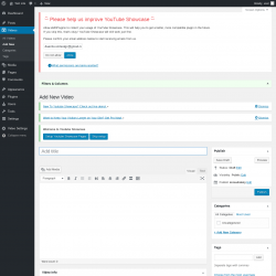 Page screenshot: Videos &rarr; Add New