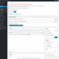 Page screenshot: Videos &rarr; Add New