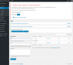 Page screenshot: Videos &rarr; Tags