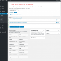 Page screenshot: Widgets &lsaquo; Test site &mdash; WordPress