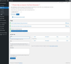 Page screenshot: Videos &rarr; Tags