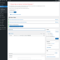 Page screenshot: Videos → Add New Video