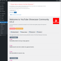 Page screenshot: Video Settings → Release Notes