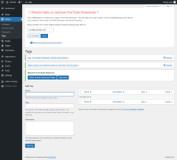 Page screenshot: Videos &rarr; Tags