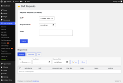 Page screenshot: Shift Scheduler &rarr; Requests