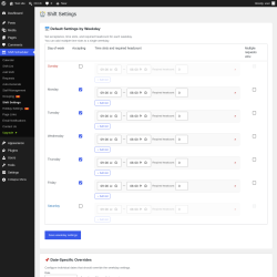 Page screenshot: Shift Scheduler &rarr; Shift Settings