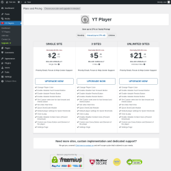 Page screenshot: YT Players → Upgrade  ➤