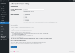 Page screenshot: Settings &rarr; Authorized Downloads