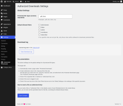 Page screenshot: Settings &rarr; Authorized Downloads