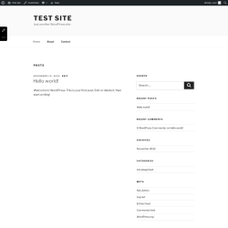 Page screenshot: Test site – Just another WordPress site