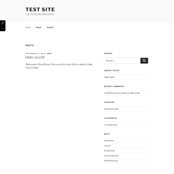 Page screenshot: Test site – Just another WordPress site