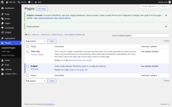 Page screenshot: Plugins &lsaquo; Test site &mdash; WordPress