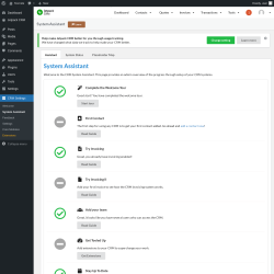 Page screenshot: CRM Settings &rarr; System Assistant