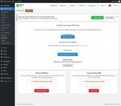 Page screenshot: Jetpack CRM  &rarr; Data Tools