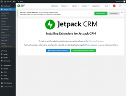 Page screenshot: Jetpack CRM  &rarr; Install Extensions