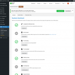Page screenshot: CRM Settings &rarr; System Assistant