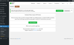 Page screenshot: CRM Settings &rarr; Feedback