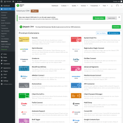 Page screenshot: Jetpack CRM  &rarr; Extensions