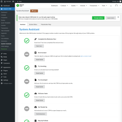 Page screenshot: Jetpack CRM  &rarr; System Assistant