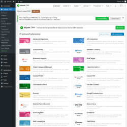 Page screenshot: Jetpack CRM  &rarr; Extensions