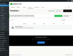 Page screenshot: Jetpack CRM  &rarr; Invoices