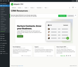 Page screenshot: Jetpack CRM  → Resources