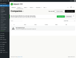 Page screenshot: Jetpack CRM  → Companies