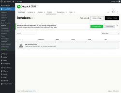 Page screenshot: Jetpack CRM  → Invoices