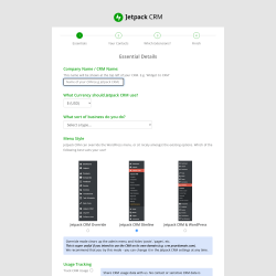 Page screenshot: Welcome to Jetpack CRM