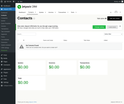 Page screenshot: Jetpack CRM  &rarr; Contacts