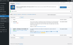 Page screenshot: Plugins ‹ Test site — WordPress