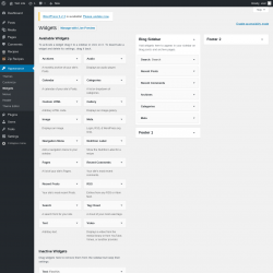 Page screenshot: Widgets ‹ Test site — WordPress