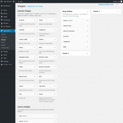 Page screenshot: Widgets ‹ Test site — WordPress