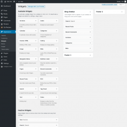 Page screenshot: Widgets ‹ Test site — WordPress