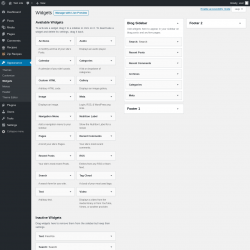 Page screenshot: Widgets ‹ Test site — WordPress