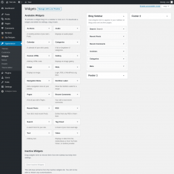 Page screenshot: Widgets ‹ Test site — WordPress