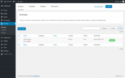 Page screenshot: Recipes