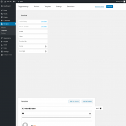 Page screenshot: Recipes → Template
