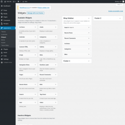 Page screenshot: Widgets ‹ Test site — WordPress