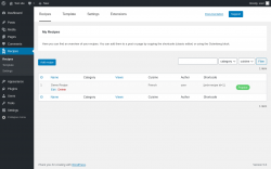 Page screenshot: Recipes