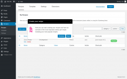 Page screenshot: Recipes