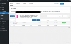 Page screenshot: Recipes