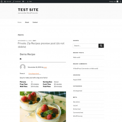 Page screenshot: Test site – Just another WordPress site