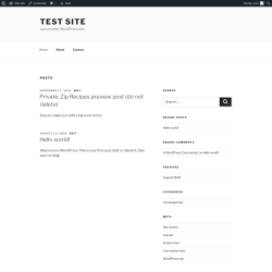 Page screenshot: Test site – Just another WordPress site