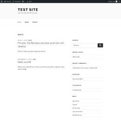 Page screenshot: Test site – Just another WordPress site