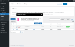 Page screenshot: Recipes